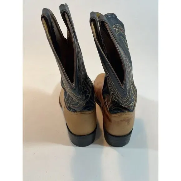 Tony Lama Boots Mens 8.5 B leather Cowboy Western - Picture 5 of 16